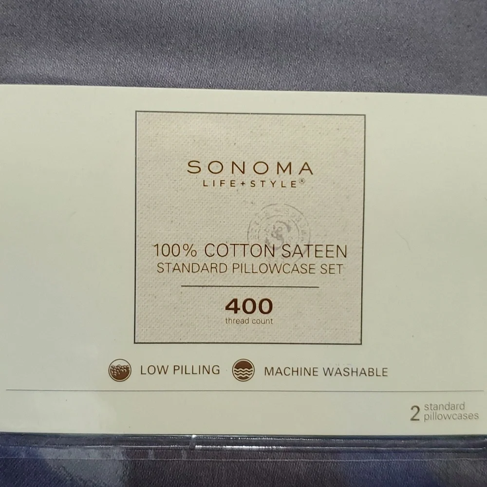 NWT Sonoma 400 Thread Count 2 Standard Pillowcases